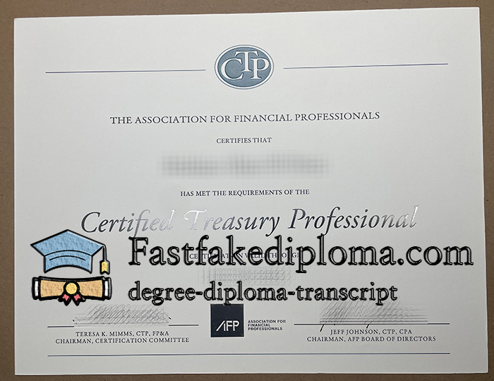 Certified Treasury Professional certificate