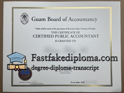 Guam Board of Accountancy certificate