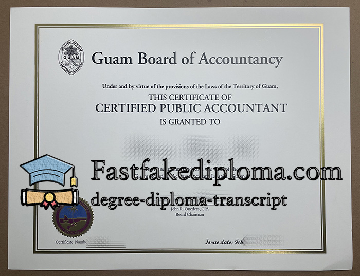Guam Board of Accountancy certificate