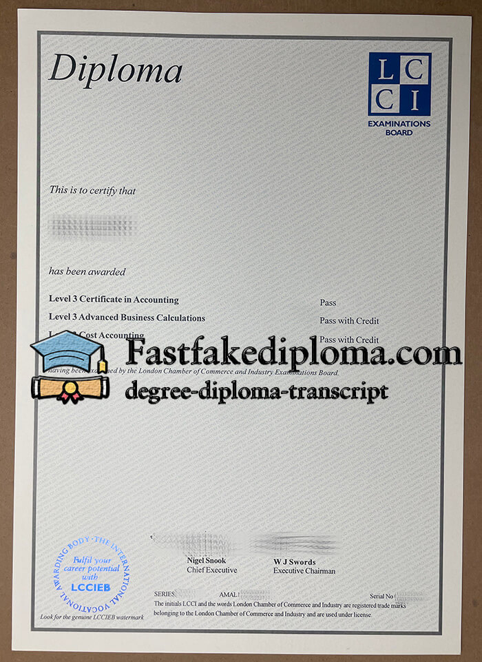 fake LCCI diploma
