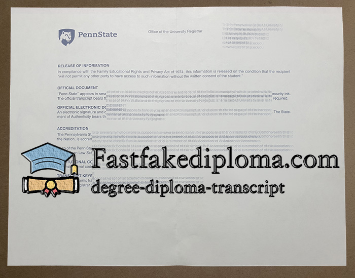 Buy Penn State transcript online