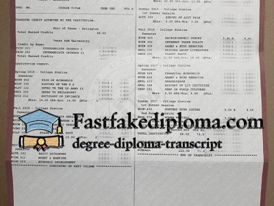 Texas A&M University transcript