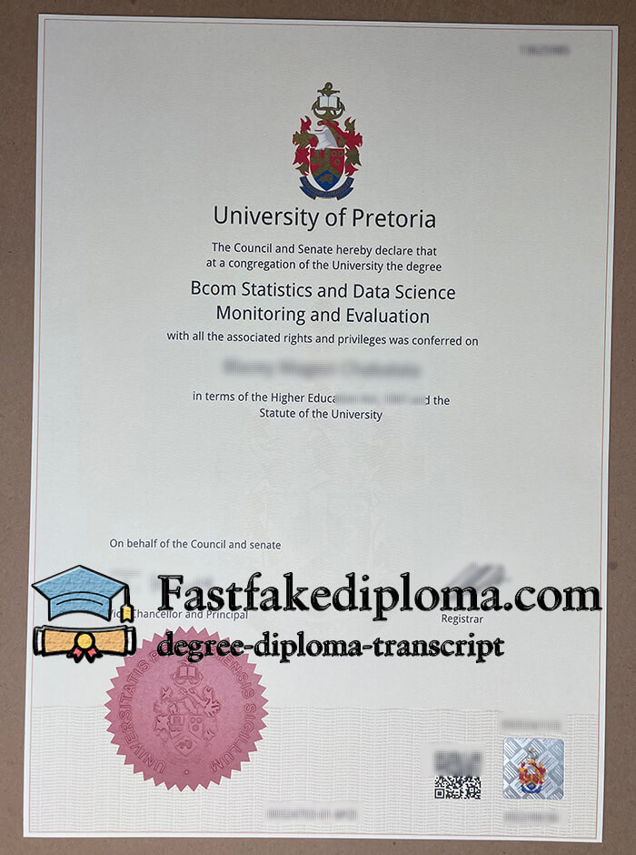 order University of Pretoria diploma
