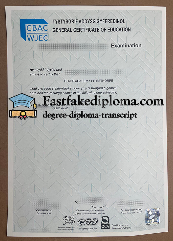 Buy WJEC certificate, get CBAC fake certificate online.