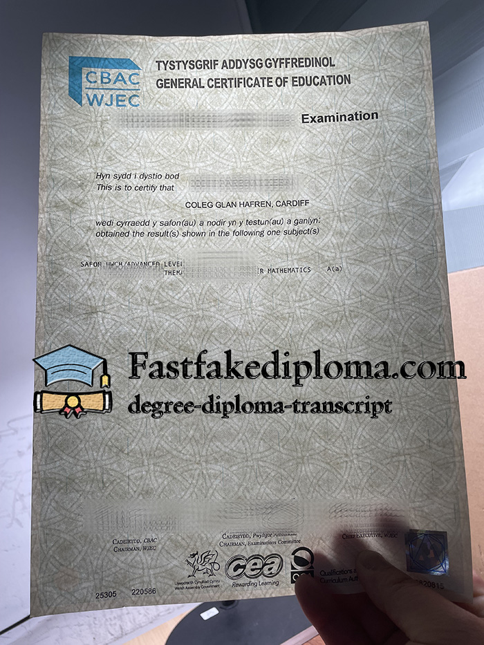 order WJEC certificate