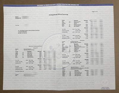 Buy Penn State transcript online