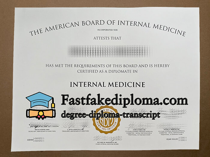 Buy American Board of Internal Medicine certificate