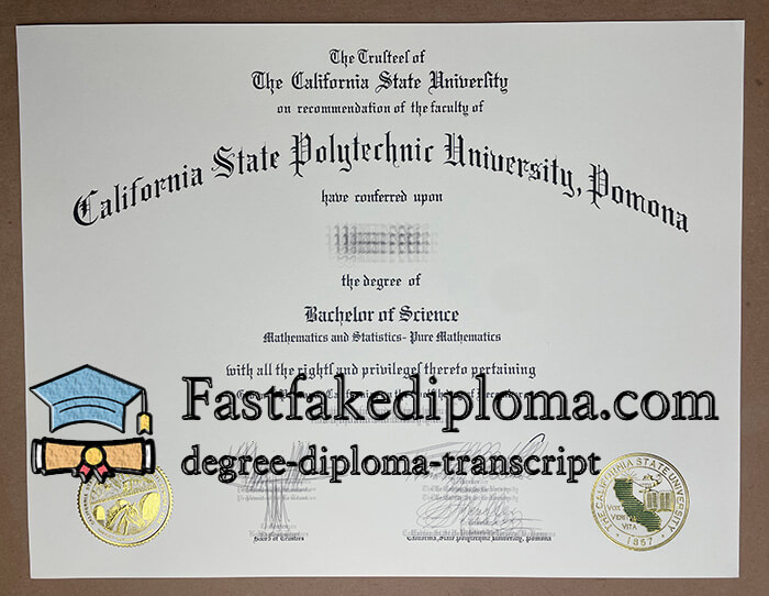 Buy California State Polytechnic University Pomona fake diploma.