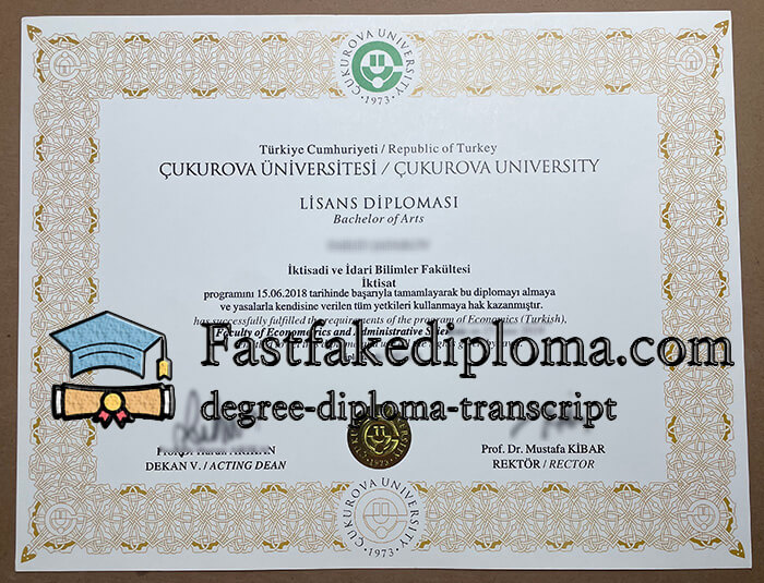 Buy a Cukurova University fake diploma, Fake Cukurova University degree.