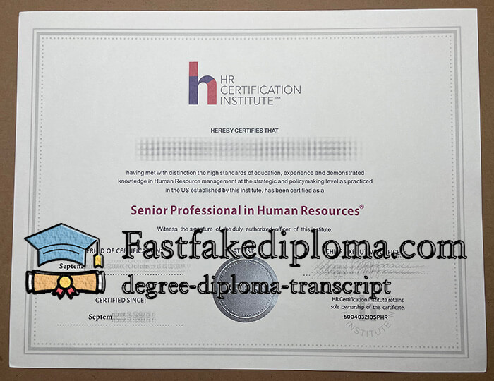 purchase realistic HR certificate