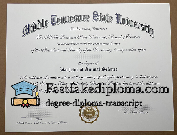 Buy Middle Tennessee State University fake diploma, Fake MTSU degree.