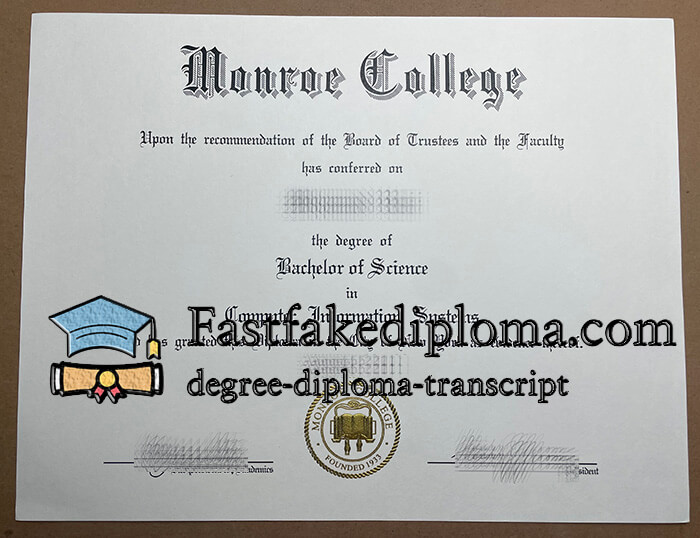 Where to buy Monroe College diploma? buy fake degree online.