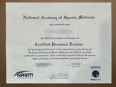 Get a National Academy of Sports Medicine fake diploma.