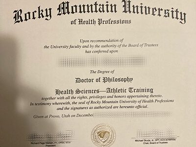 Rocky Mountain University diploma