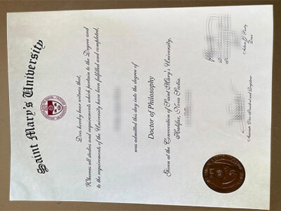 Order Saint Mary's University diploma
