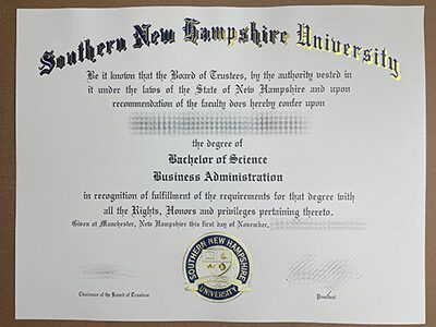 Southern New Hampshire University certificate