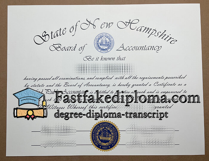 Buy State of New Hampshire CPA certificate