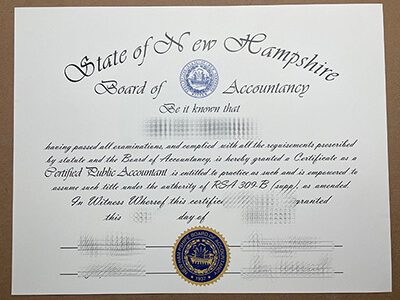 order State of New Hampshire CPA certificate