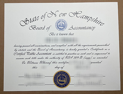 order State of New Hampshire CPA certificate