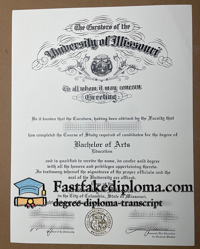 Buy University of Missouri diploma