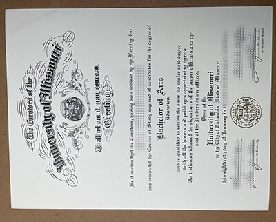 University of Missouri diploma