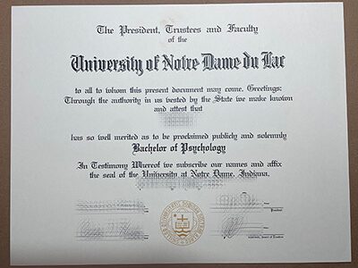 fake University of Notre Dame diploma