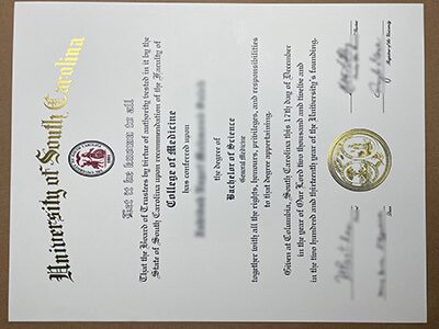 Purchase a University of South Carolina fake diploma online.