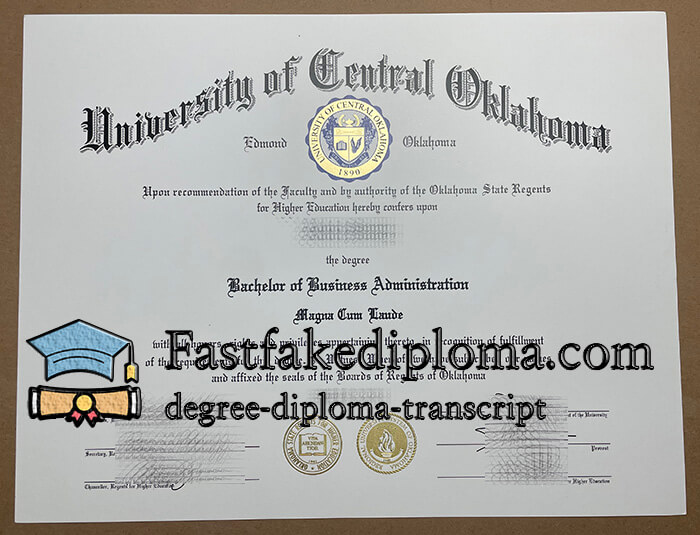 Get a University of Central Oklahoma fake diploma.