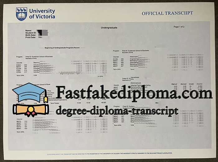 University of Victoria fake diploma