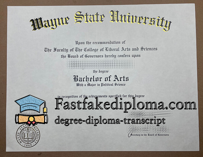 Buy Wayne State University fake diploma, Fake a WSU degree online.