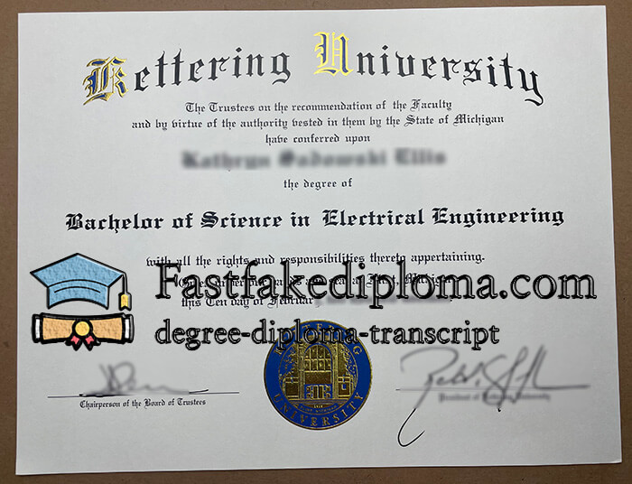 purchase realistic kettering University degree