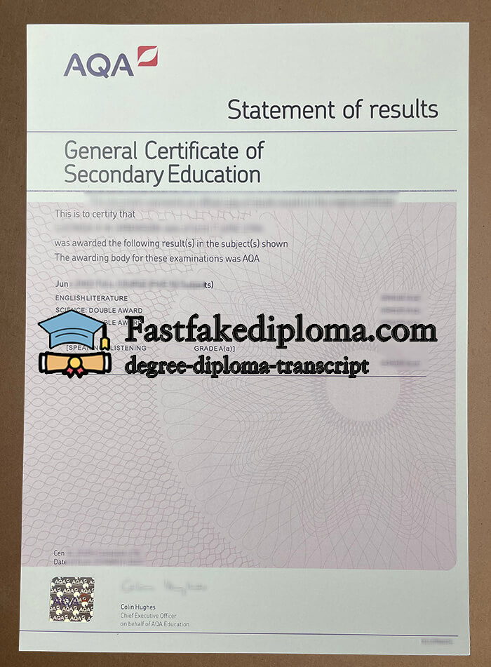 Buy AQA GCSE certificate