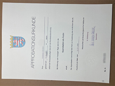 purchase realistic Approbationsurkunde certificate