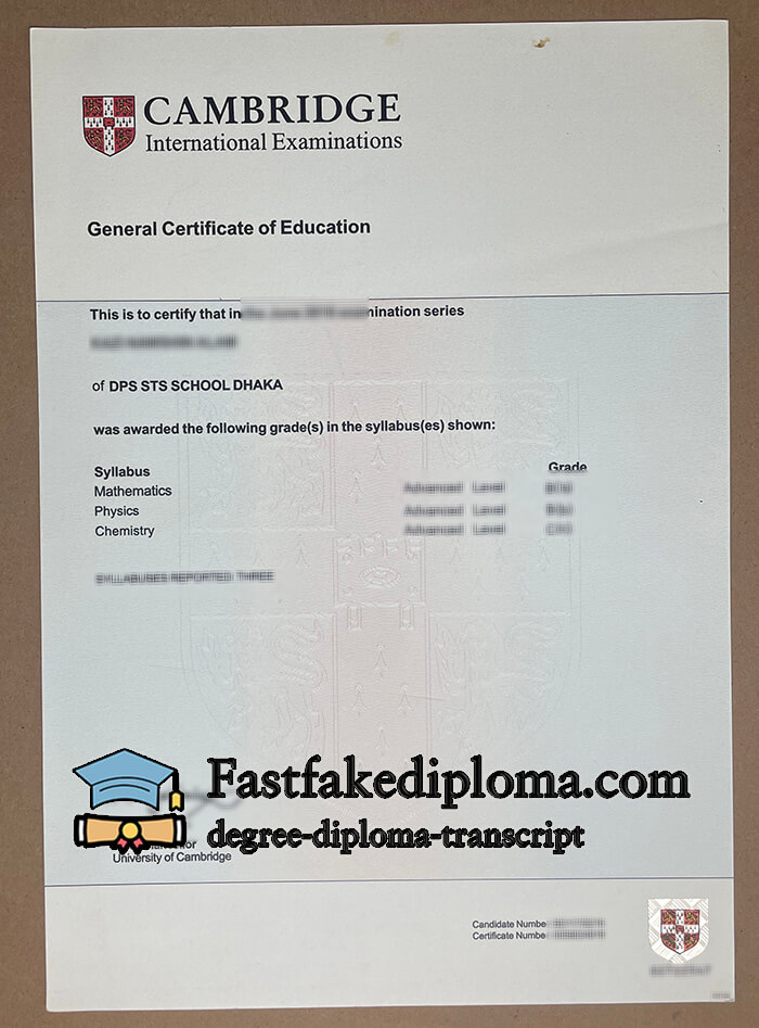 purchase realisrtic Cambridge GCE certificate