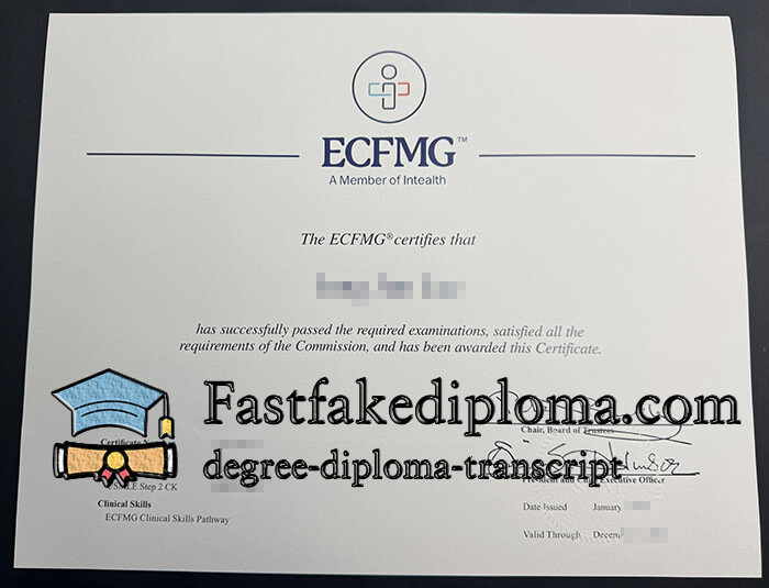purchase realistic ECFMG certificate