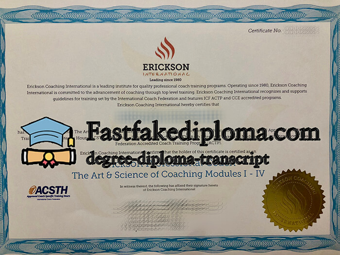 Buy Erickson College International certificate