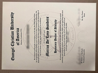 Buy Evangel Christian University of America certificate