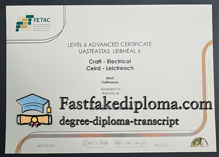 purchase realistic FETAC Level 6 certificate