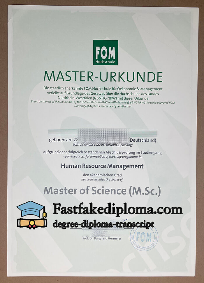 purchase realistic FOM Hochschule degree