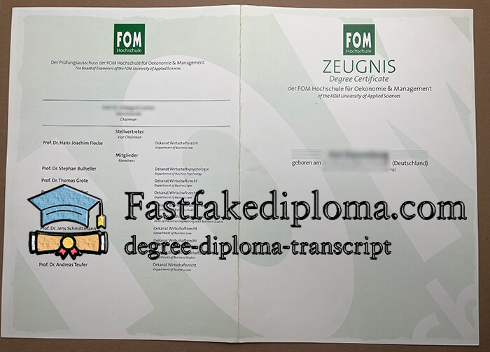 Buy FOM Hochschule diploma and transcript online.