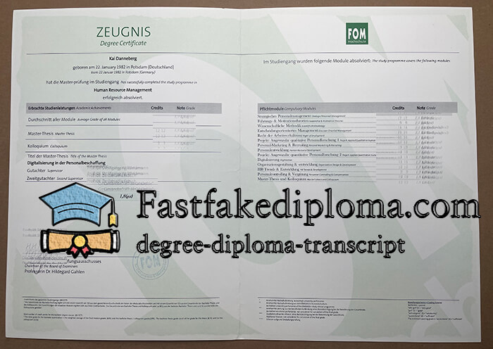 Buy FOM Hochschule diploma and transcript online.