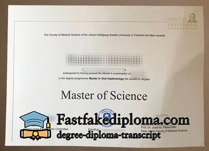 Buy Goethe University Frankfurt diploma