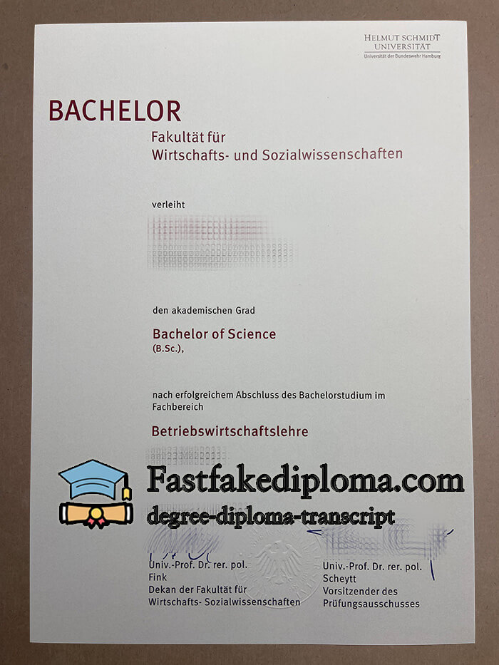 fake Helmut Schmidt University diploma