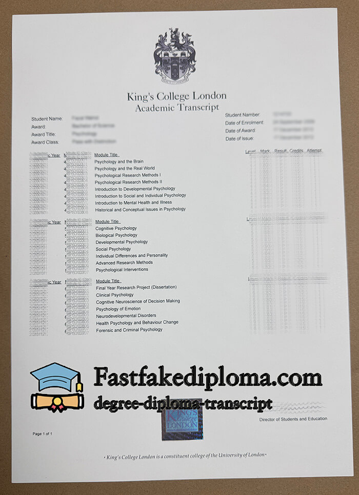 How to order King's College London transcript? make KCL degree online