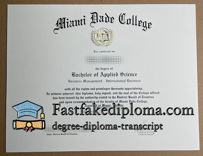 purchase realistic Miami Dade College degree