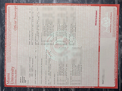 purchase realistic Miami University transcript