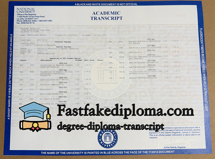 make National University transcript