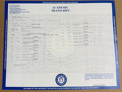 National University transcript