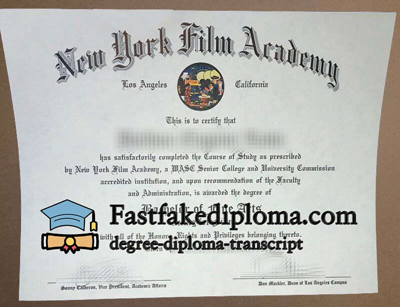 order New York Film Academy diploma