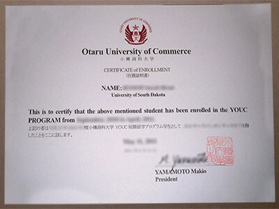get Otaru University of Commerce certificate